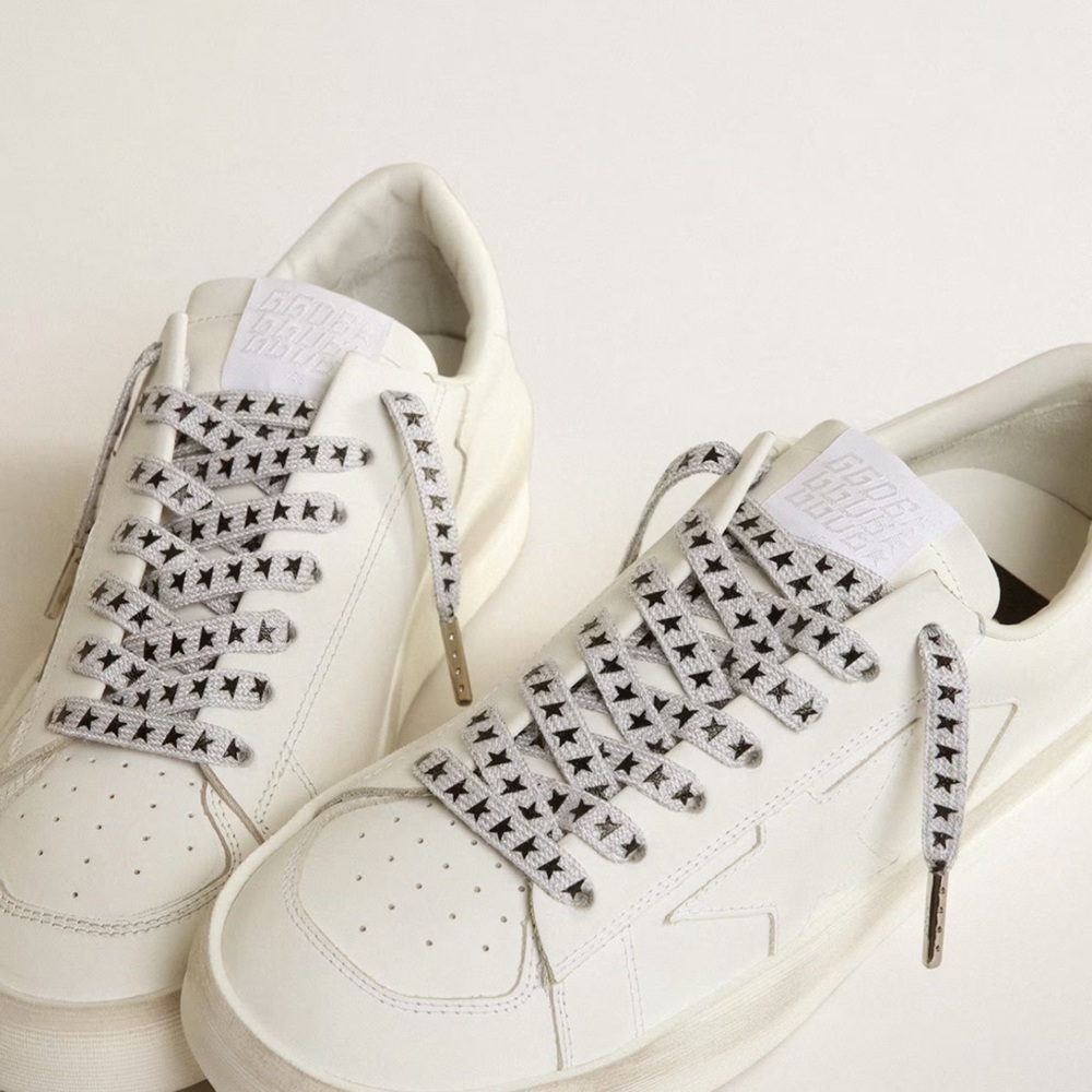 Golden Goose - Silver Star Pattern Shoelaces
